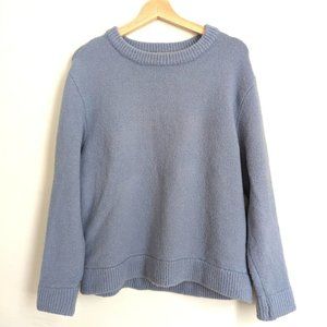 OAK + Fort  oversized Crew Neck baby blue long sleeve sweater Women XS